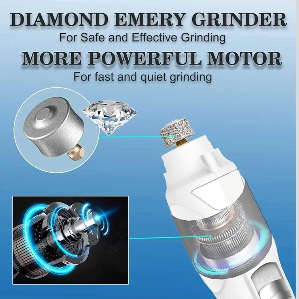 White Electric Pet Nail Grinder